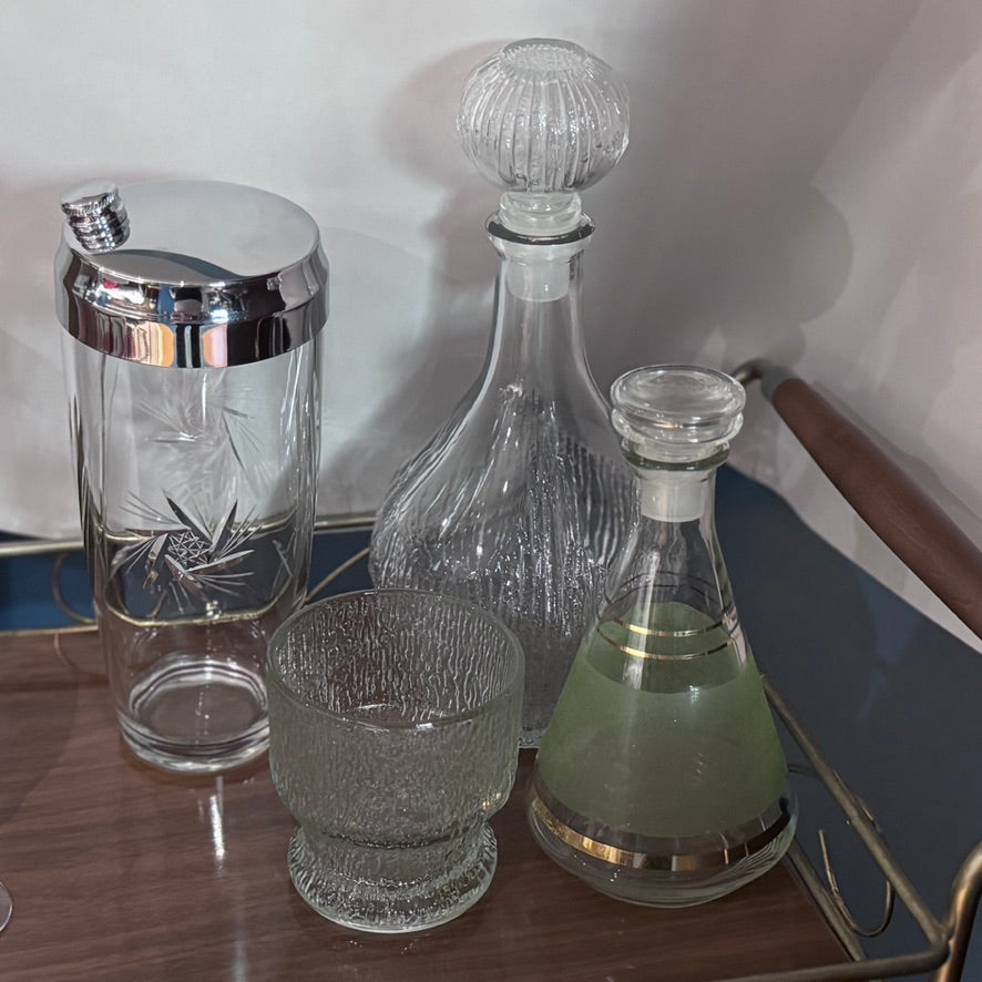 Vintage Pinwheel Glass Cocktail Shaker