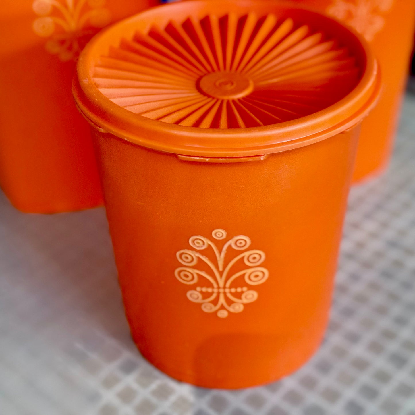 Harvest Orange Servalier Tupperware Canister Set