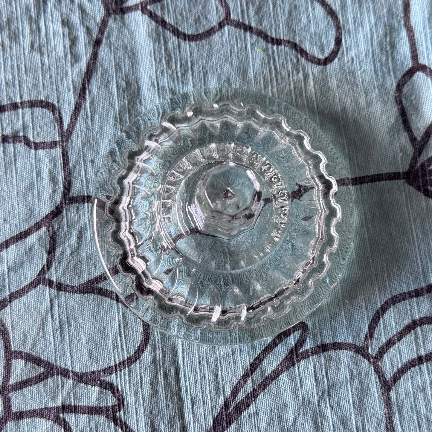 Vintage Glass Sugar Bowl/ Candy Jar with Lid