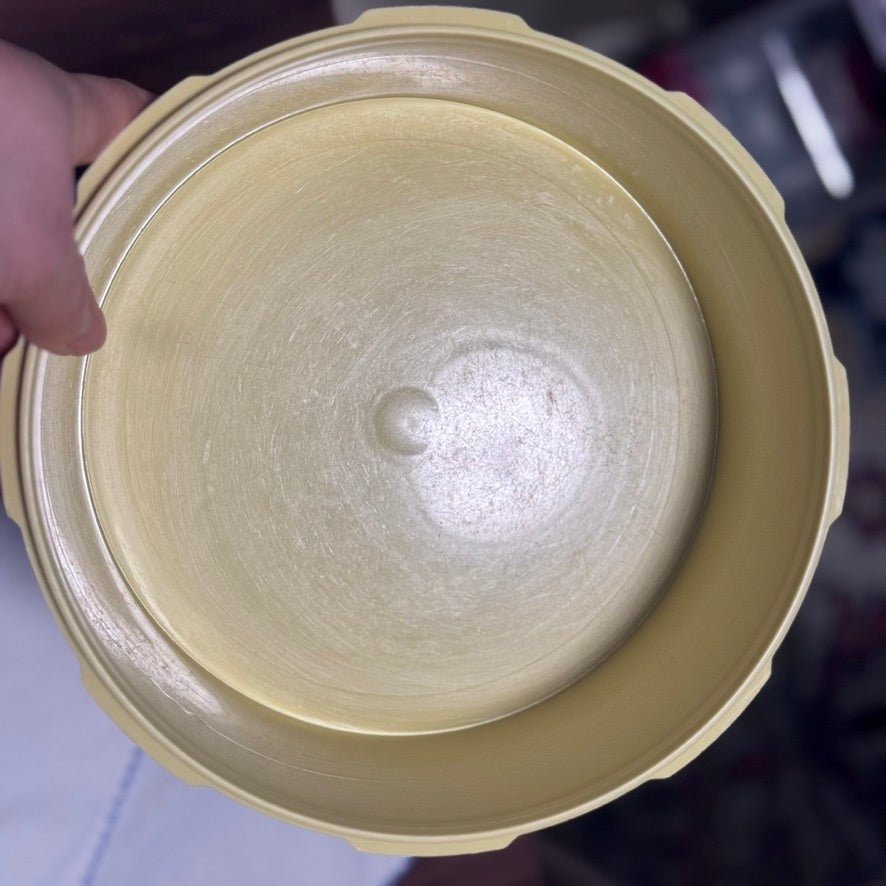 Vintage Lidded Servalier Tupperware Yellow Stacking Containers