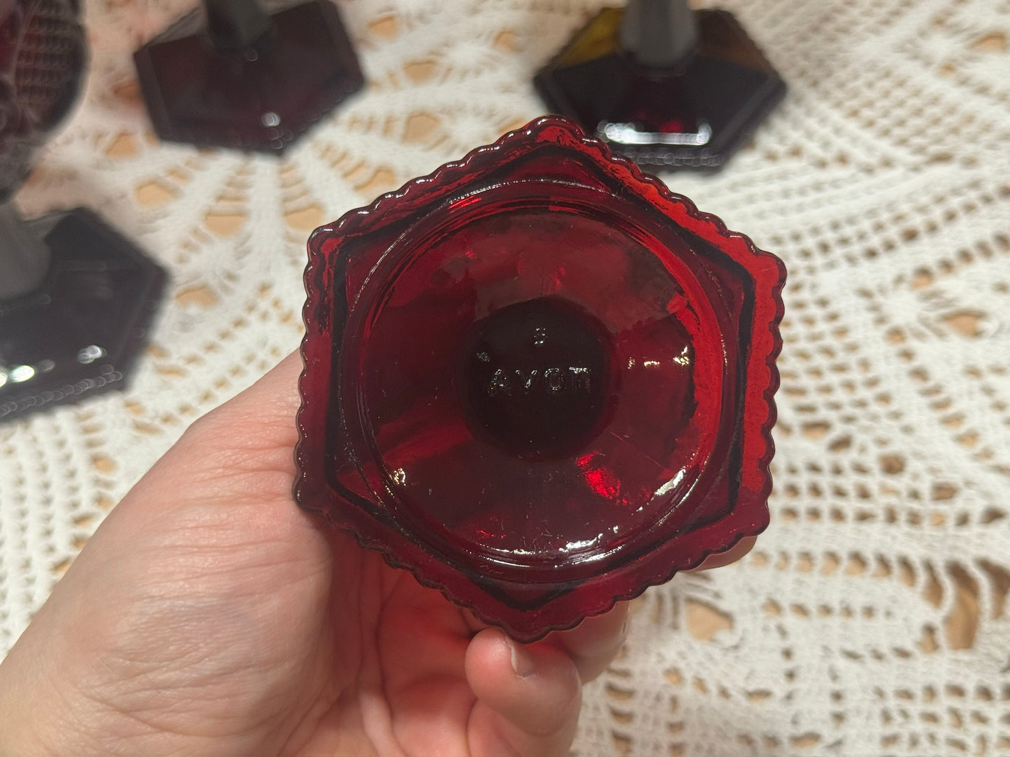 AVON 1876 Cape Cod Ruby Red Goblets