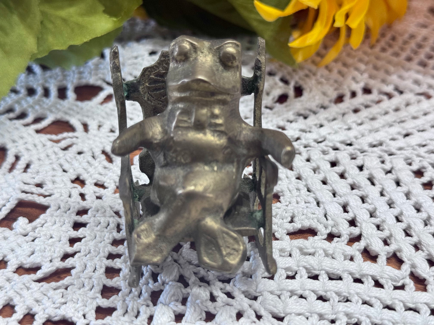 DEL GIF India Brass Rocking Chair Frog