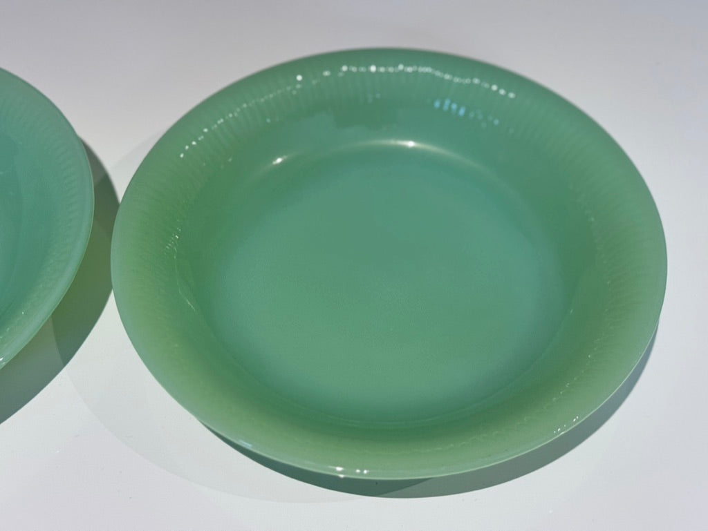 Fire King Jade-ite "Jane Ray" Soup Bowls