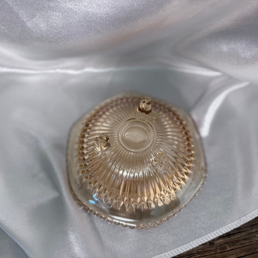 Carnival / Jeannette Iridescent Beaded Edge Candy Bowl