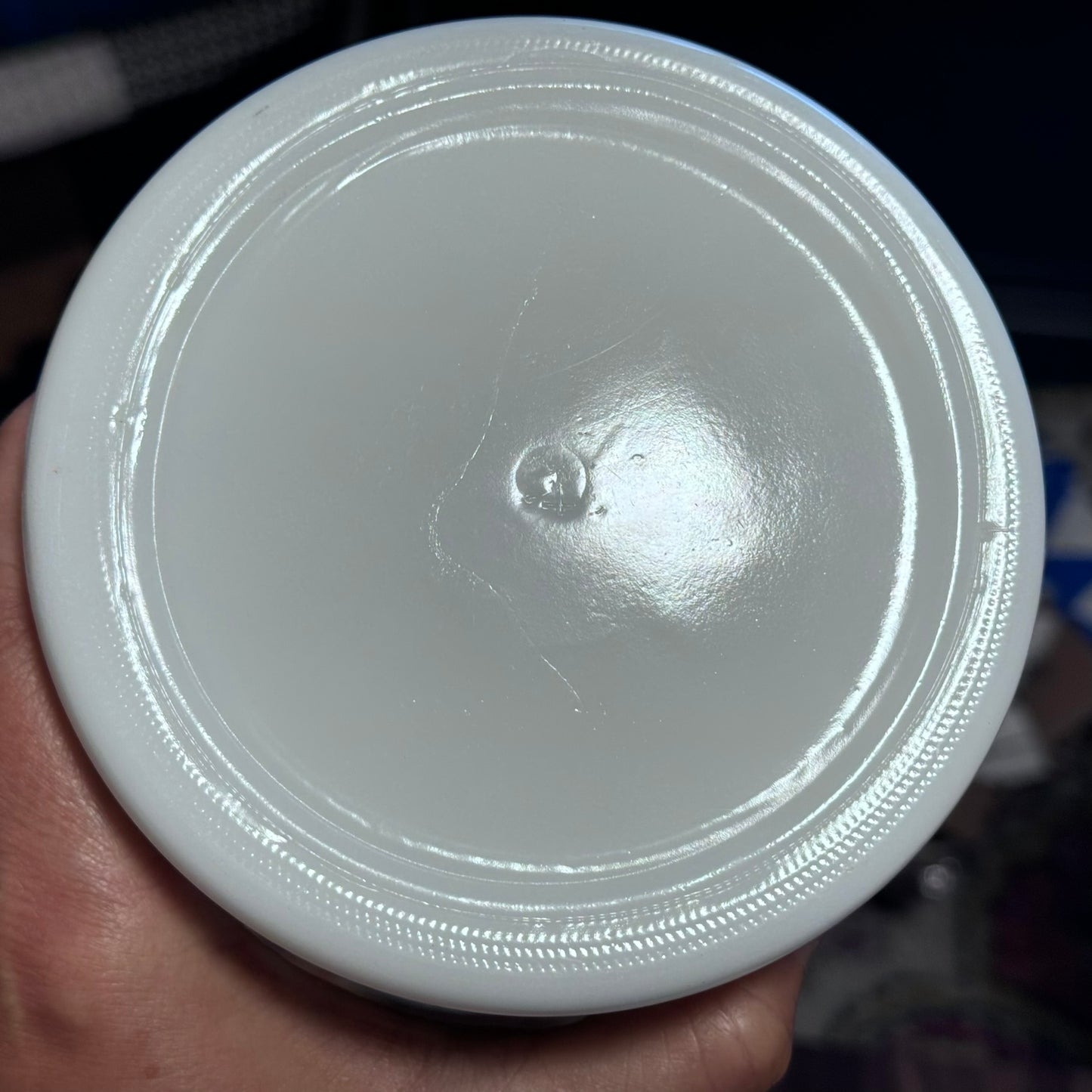 Milk Glass River Boat Canister/Jar