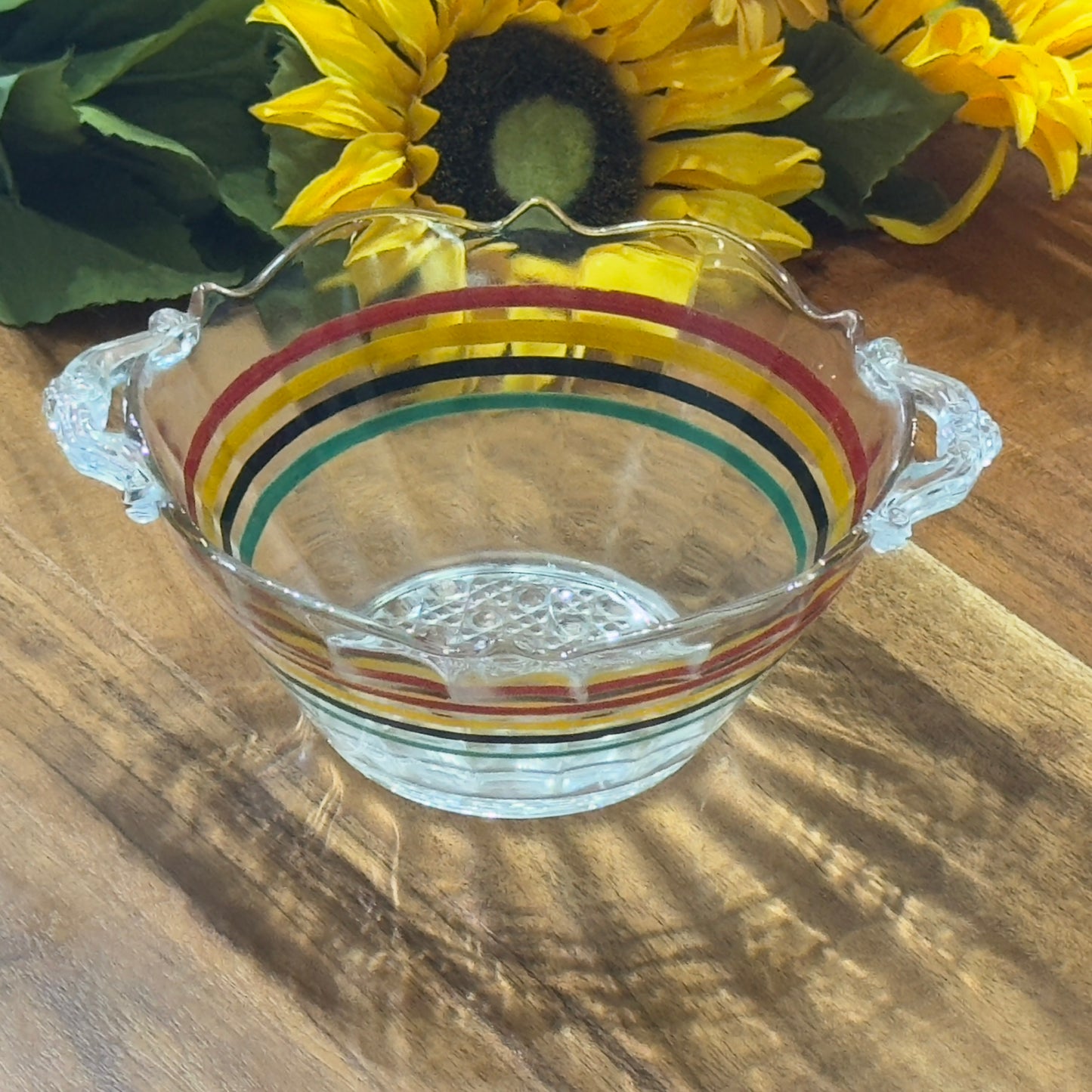 Anchor Hocking Glass Lancaster Circus Stripe Small Bowl