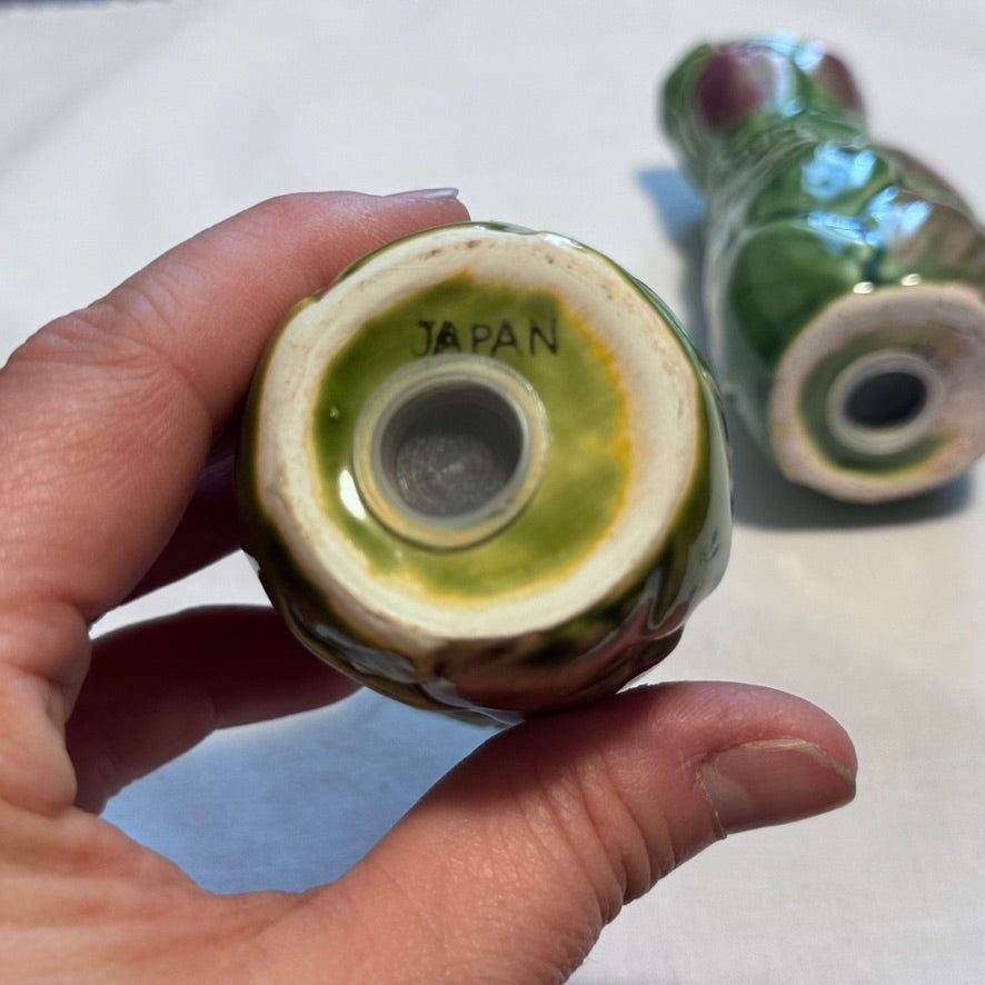 Green Ceramic Jugs with Apples Salt & Pepper Shakers
