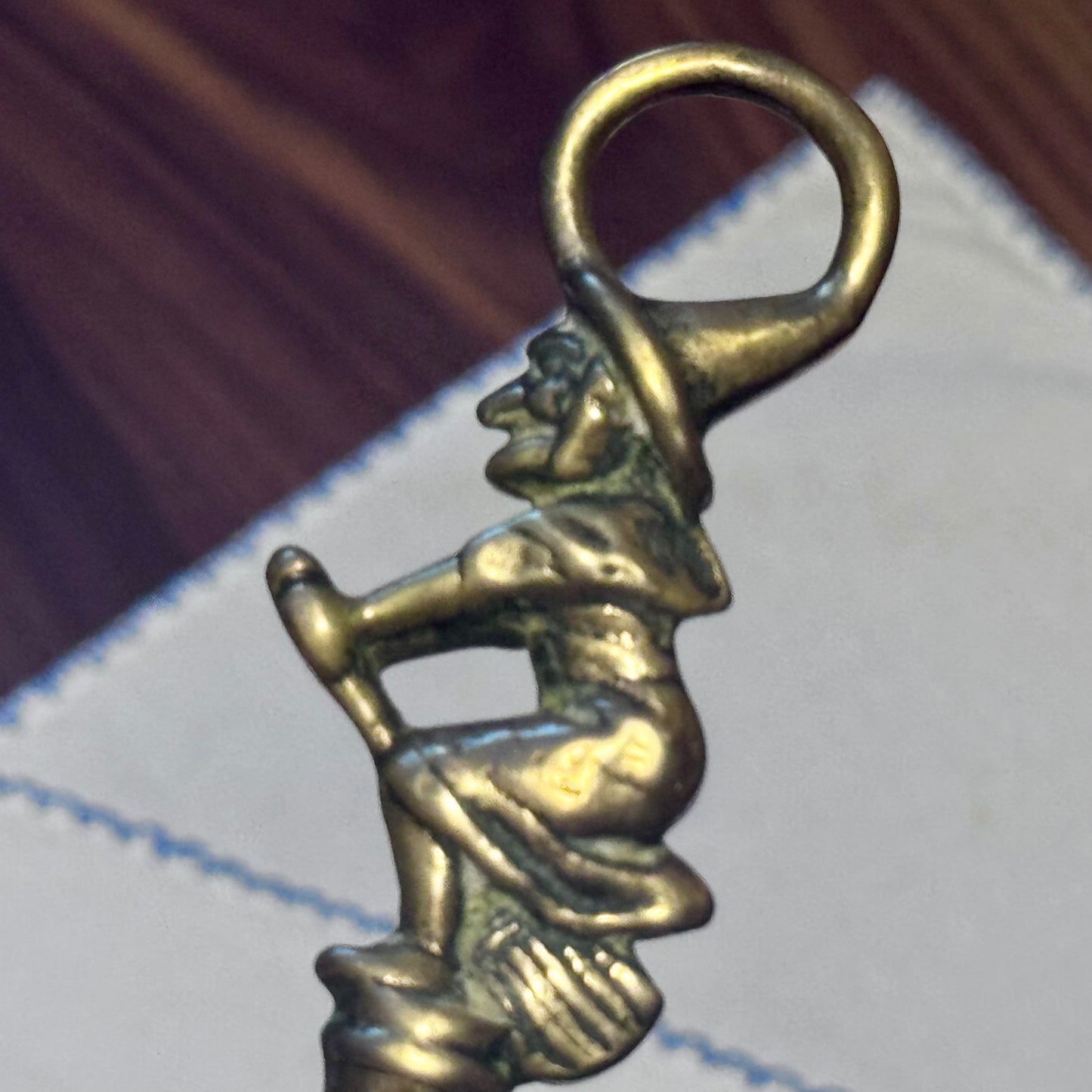 Vintage Brass Toasting Fork - Witch