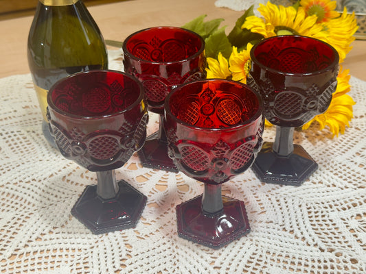AVON 1876 Cape Cod Ruby Red Goblets