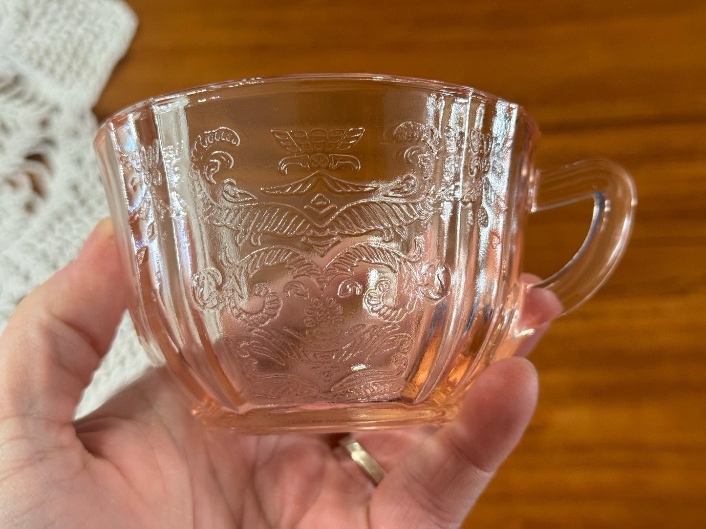 Federal Glass 'Madrid' Pink Depression Glass Teacup & Saucer