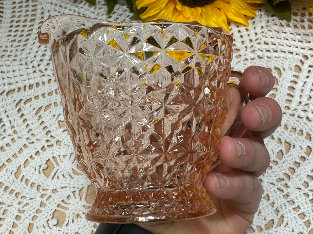 Pink Depression Glass 'Holiday Buttons and Bows' Creamer