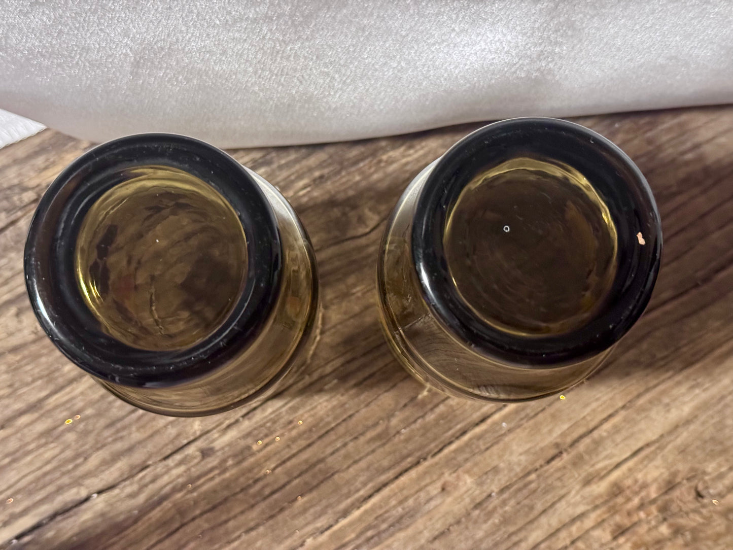 Amber Coloured Floral Drinking Glasses