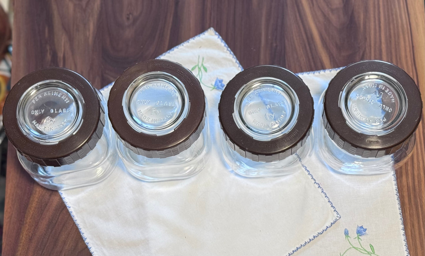 Fidenza Vetraria Italian Glass Canisters