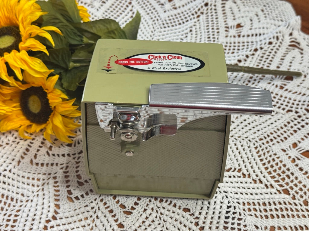 Olive Green Rival "Click n Clean" Electric Can Opener