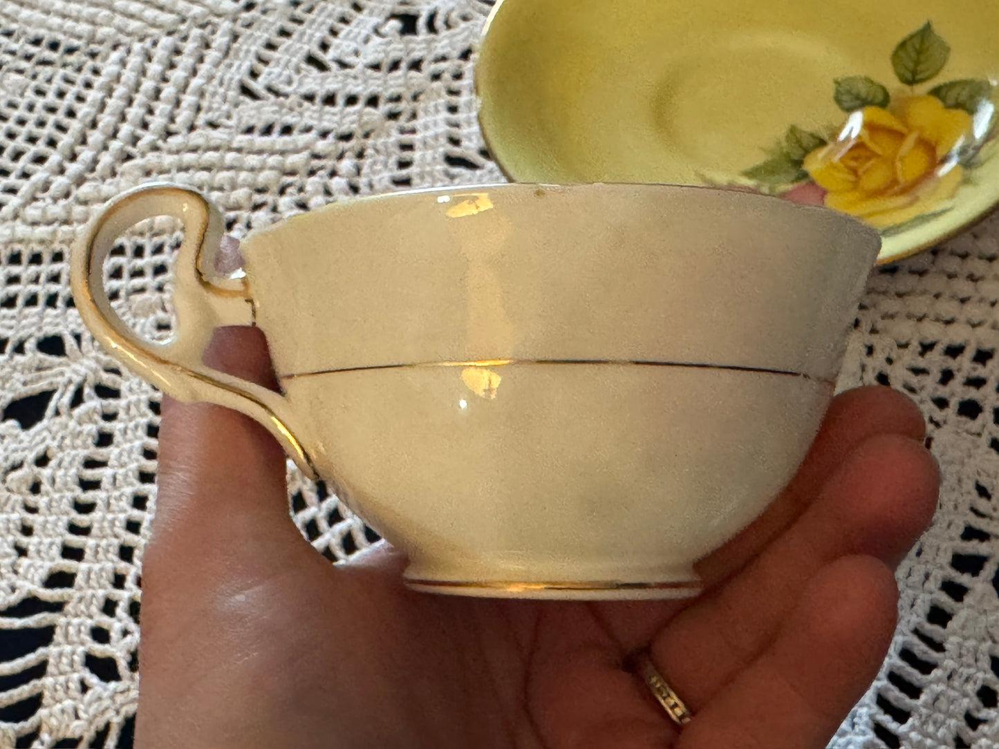 Royal Grafton Yellow Rose Teacup & Saucer