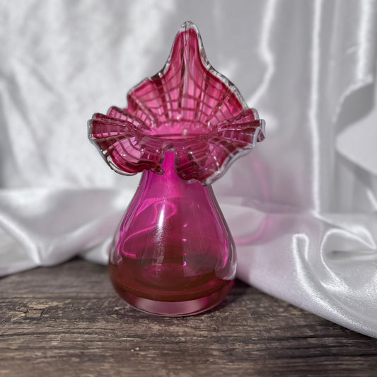 Fenton Tulip Cranberry Jack In The Pulpit Vase