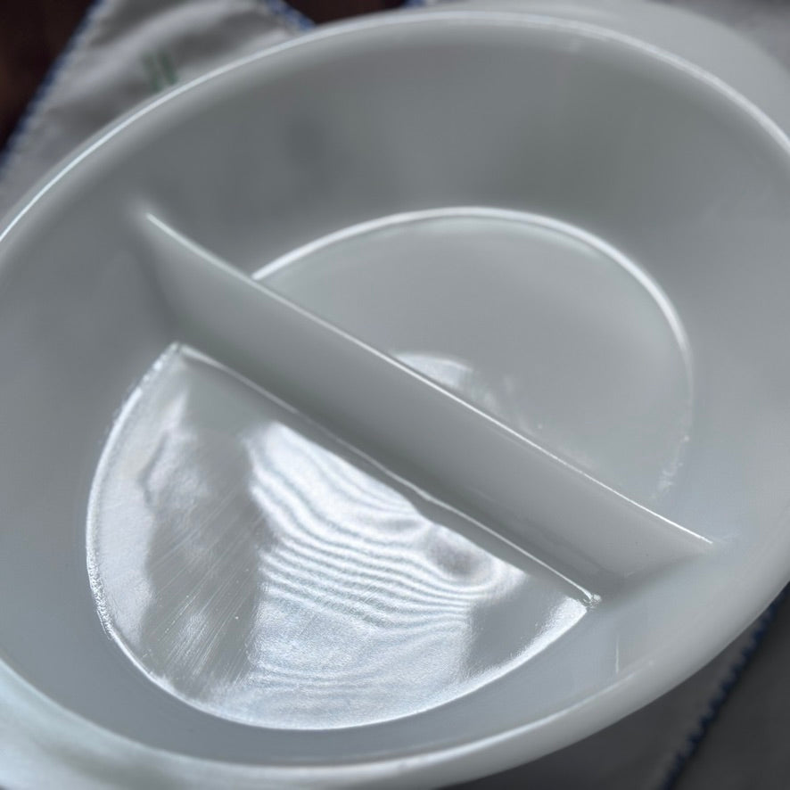 Glasbake? Divided Blue Floral Casserole
