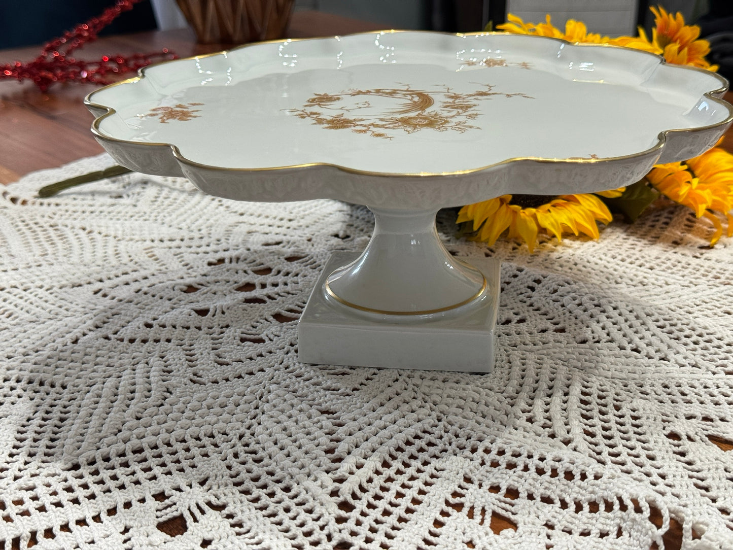 Limoges France Porcelain Cake Pedestal