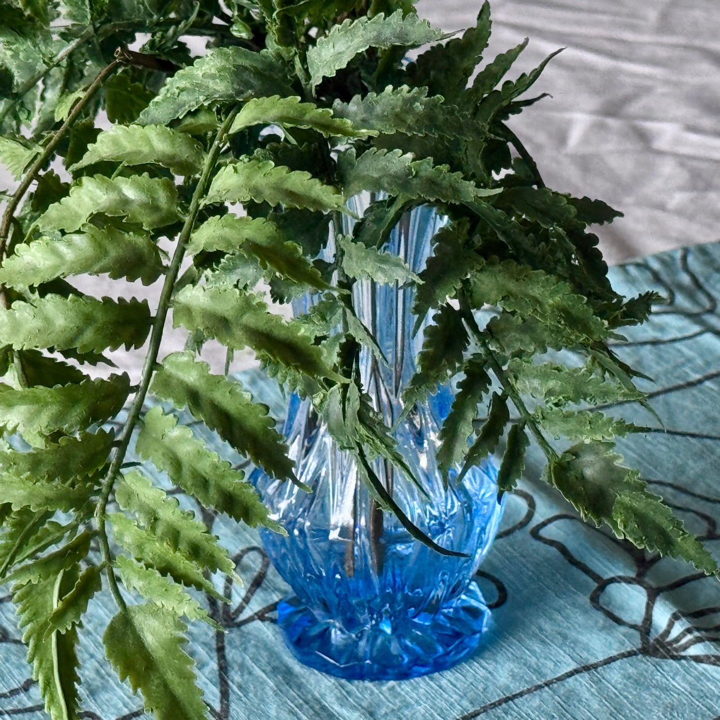 Bohemian Czech Baby Blue Glass Vase