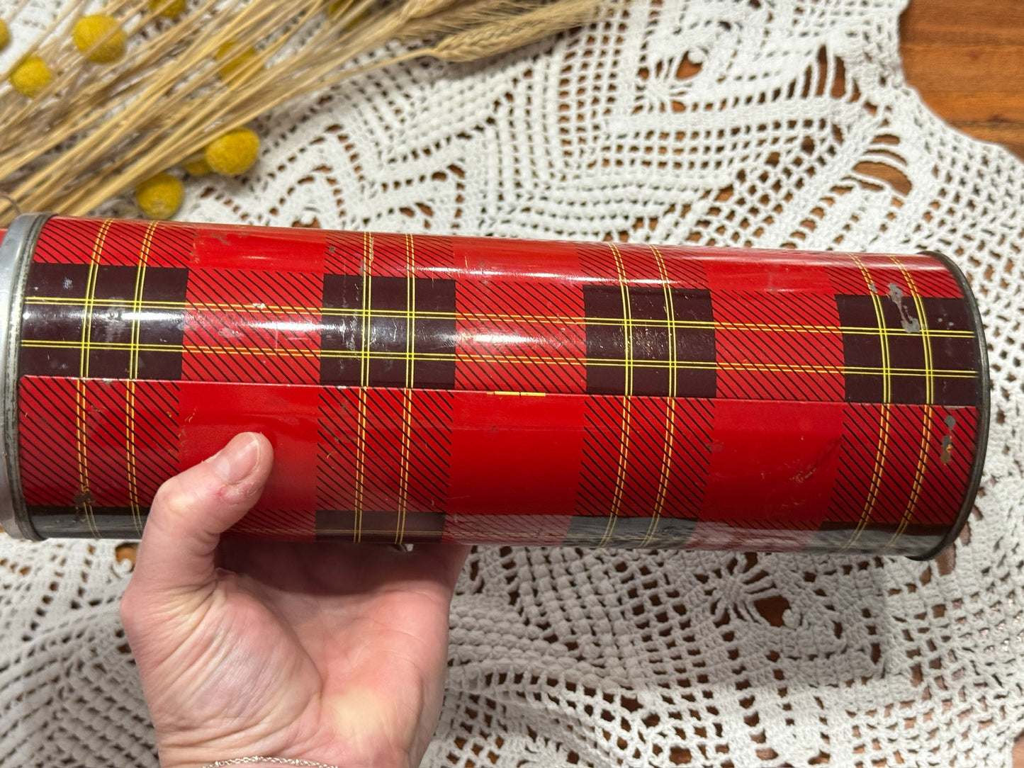 Vintage Plaid Thermos Brand Vacuum Bottle NO.302