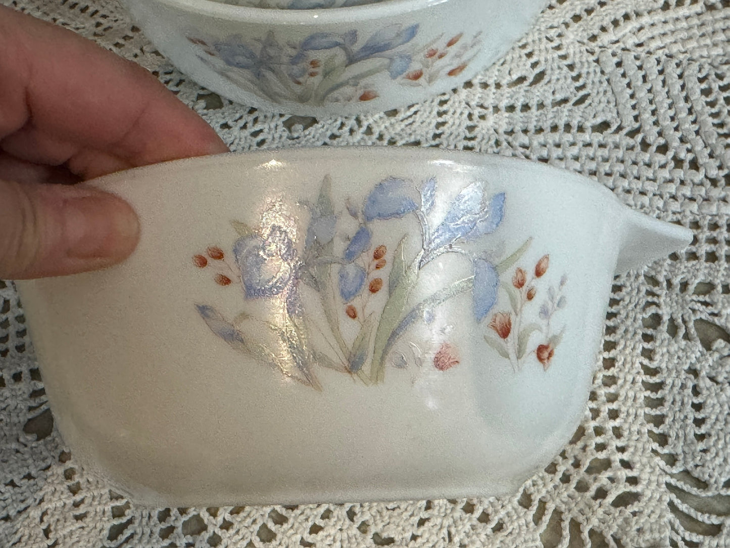 PYREX England "Blue Iris" Stacking Bowl/Casserole Set