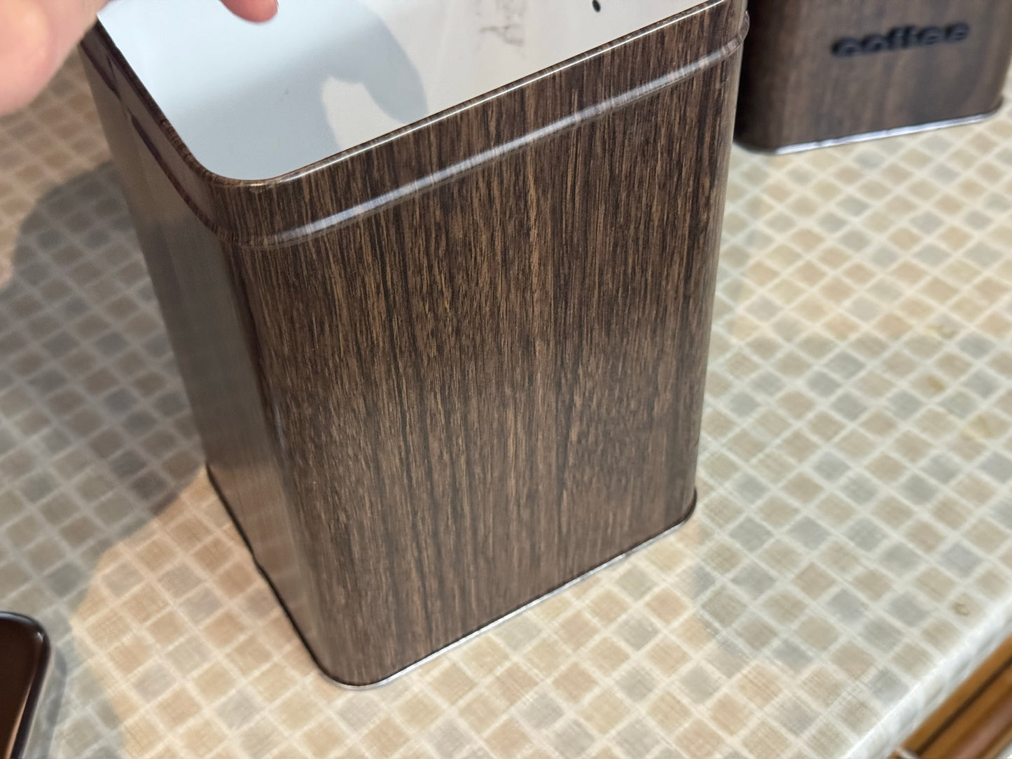 The Queen Line Faux Wood Grain Finish Canister Set