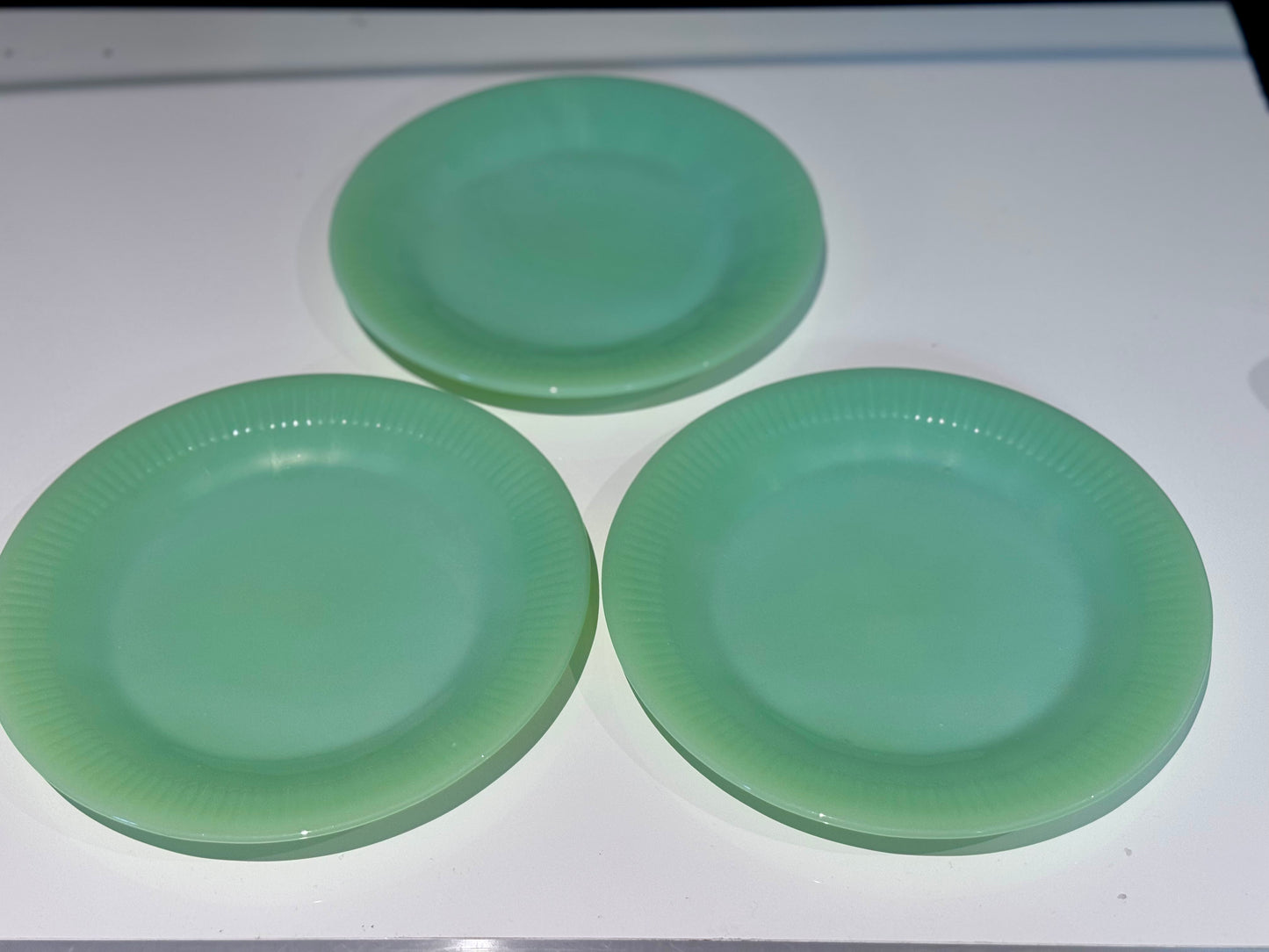 Fire-King Jade-ite "Jane Ray" Luncheon Plates