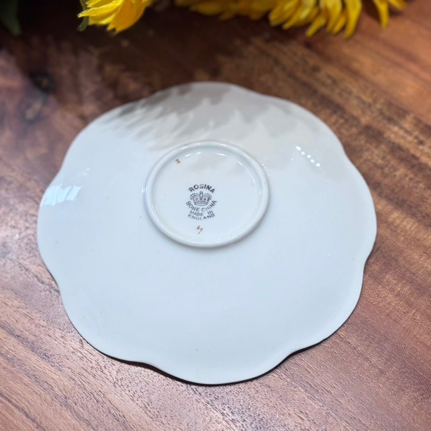 ROSINA Green Clover & Flower Teacup & Saucer Set