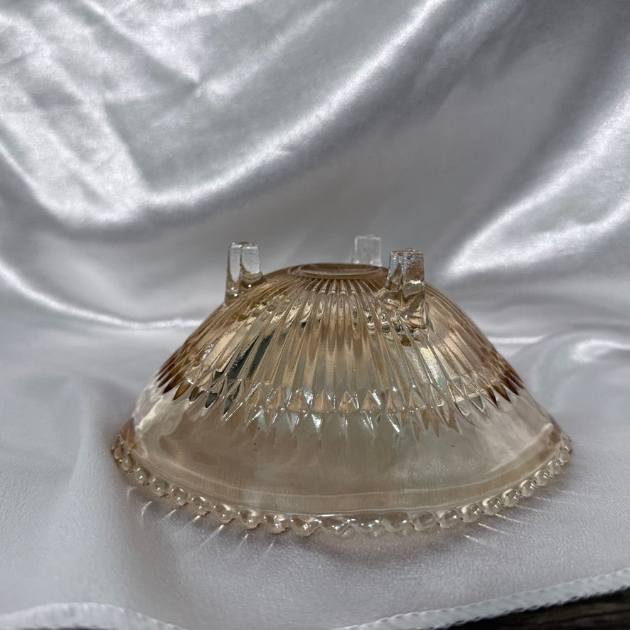 Carnival / Jeannette Iridescent Beaded Edge Candy Bowl