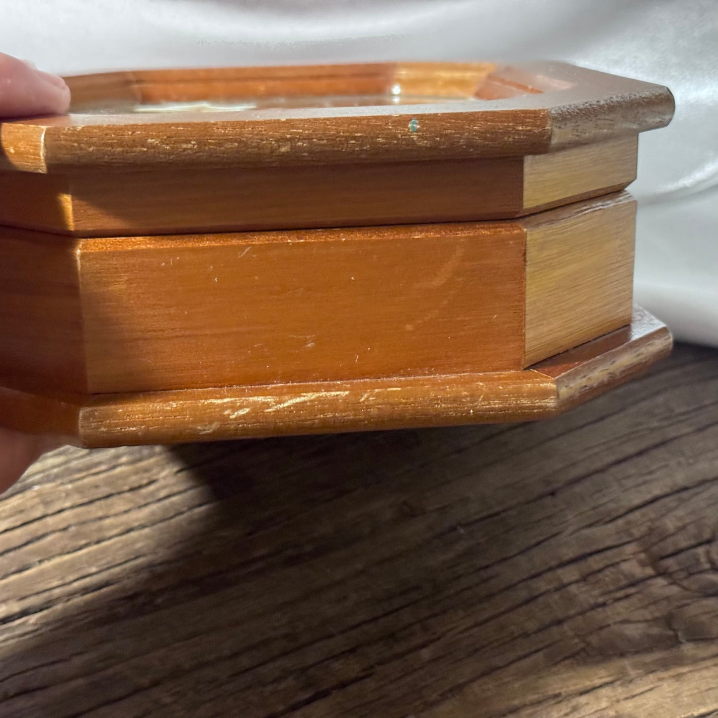 MELE Wooden Stained Glass Floral Jewelry Box