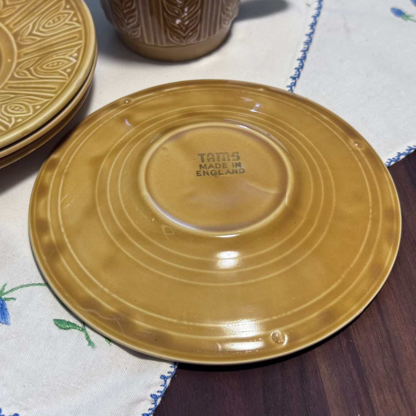 Tams England Harvest Gold Tulip Coffee Cups & Saucers
