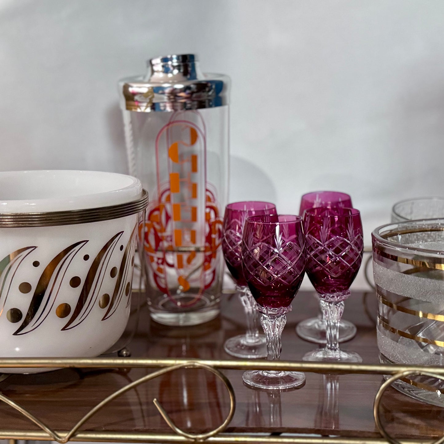 Irvinware Glass Art Deco Cocktail Shaker