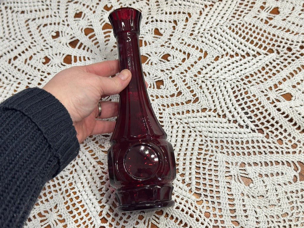 Bullseye Ruby Red Wheaton Bud Vase