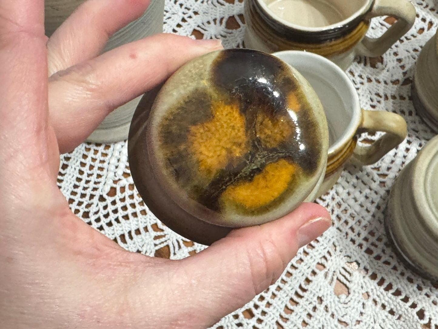 Beauceware Pottery Drip Glaze Tea Set