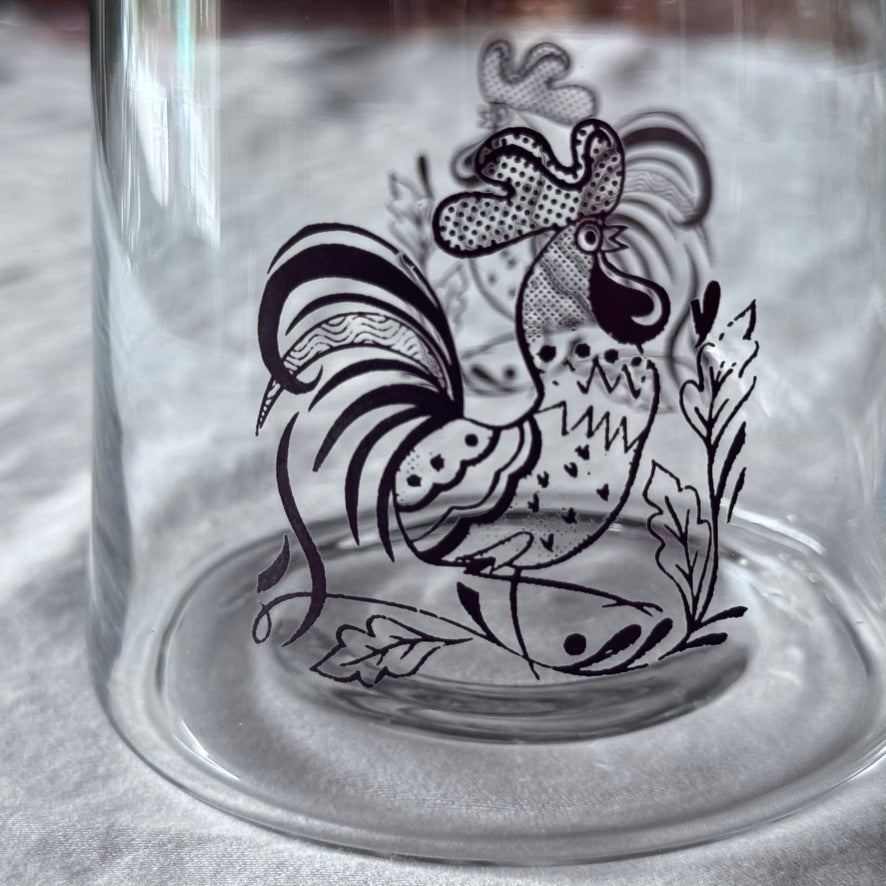 Glass Rooster Apothecary Jar/Canister