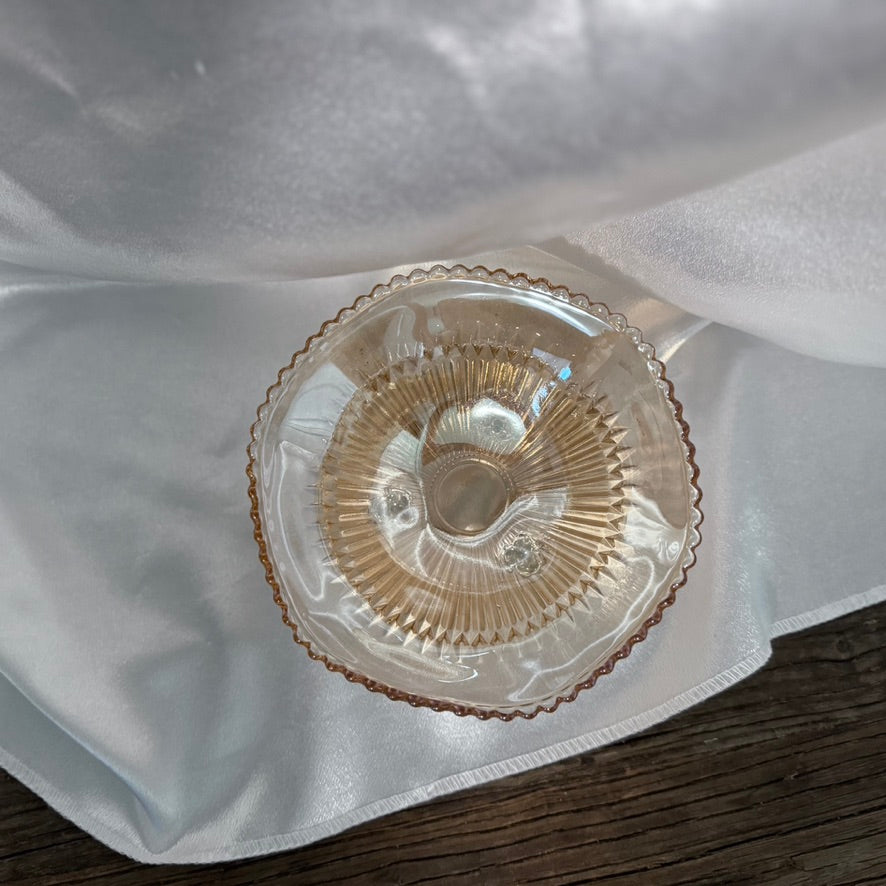 Carnival / Jeannette Iridescent Beaded Edge Candy Bowl