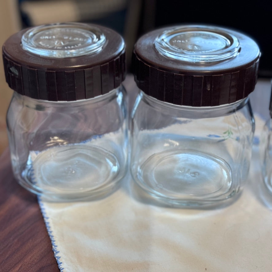 Fidenza Vetraria Italian Glass Canisters