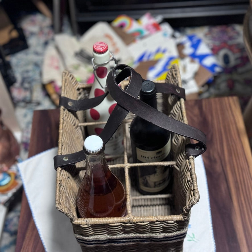 Wicker Bottle Carrier Basket