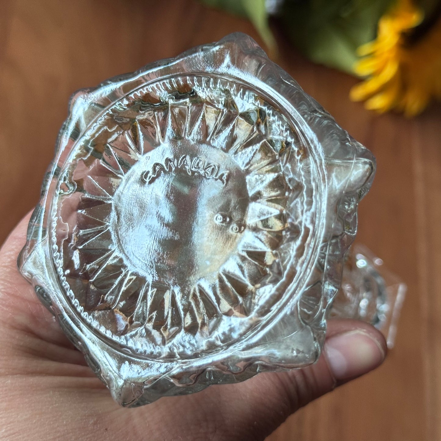 Vintage Cut Glass Bud Vase OR Candle Holder