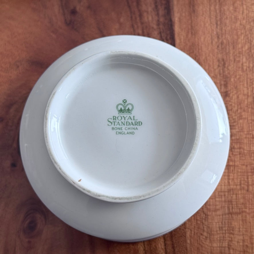 Royal Standard Bone China Saucers & Sugar Dish