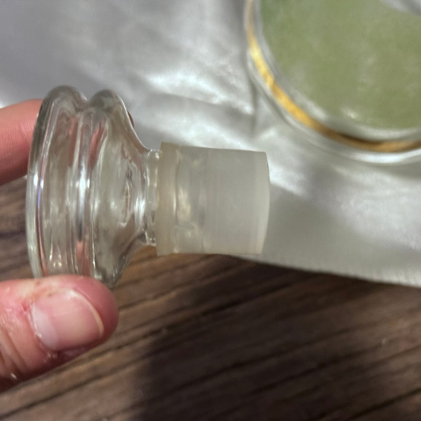 Small Sugar Texture and Gold Stripped Decanter