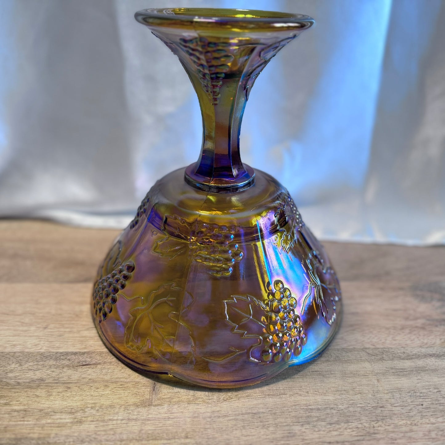 Carnival Glass Stem Bowl