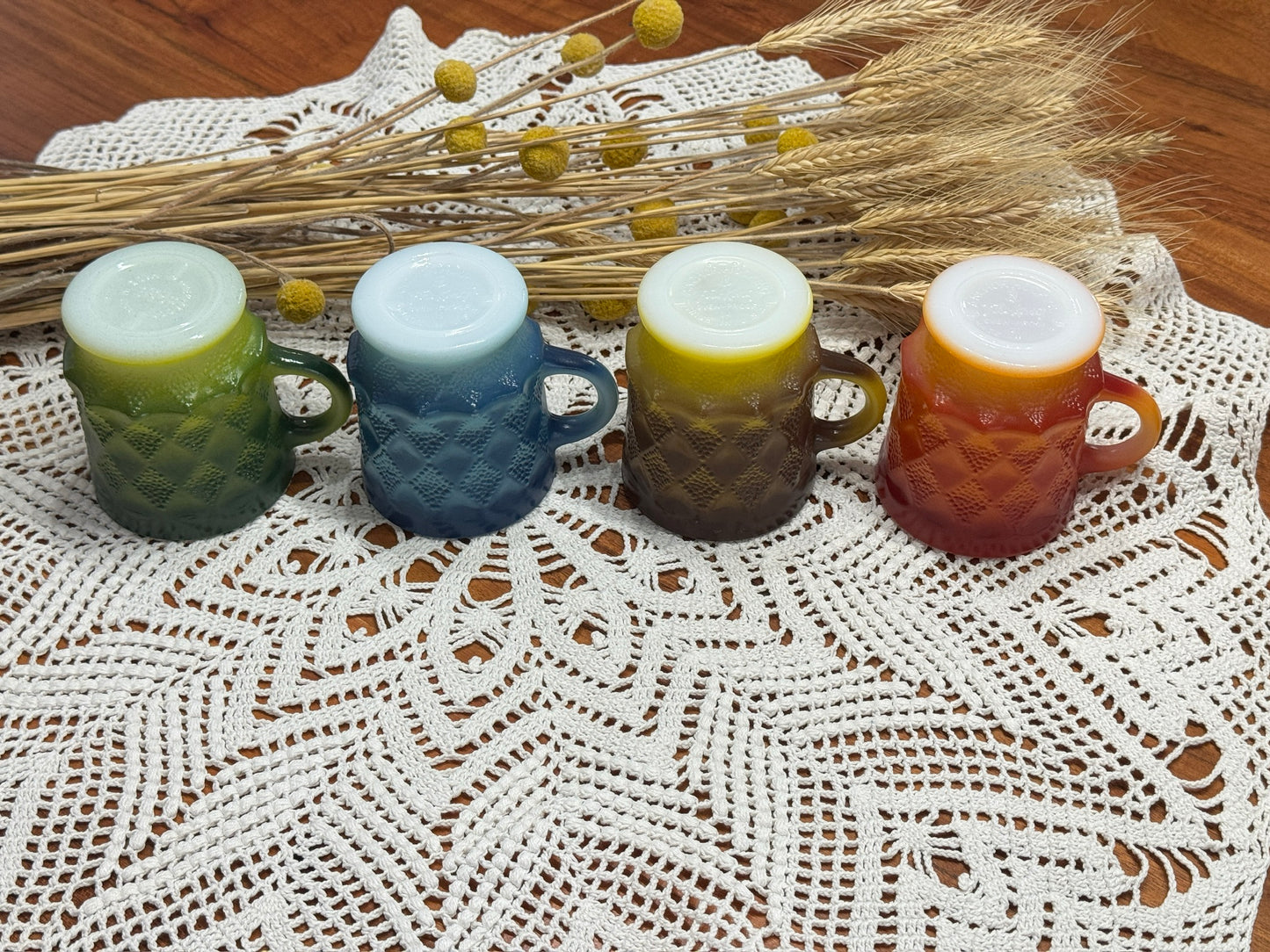 Vintage Anchor Hocking Fire-King 'Kimberly' Rainbow Mug Set