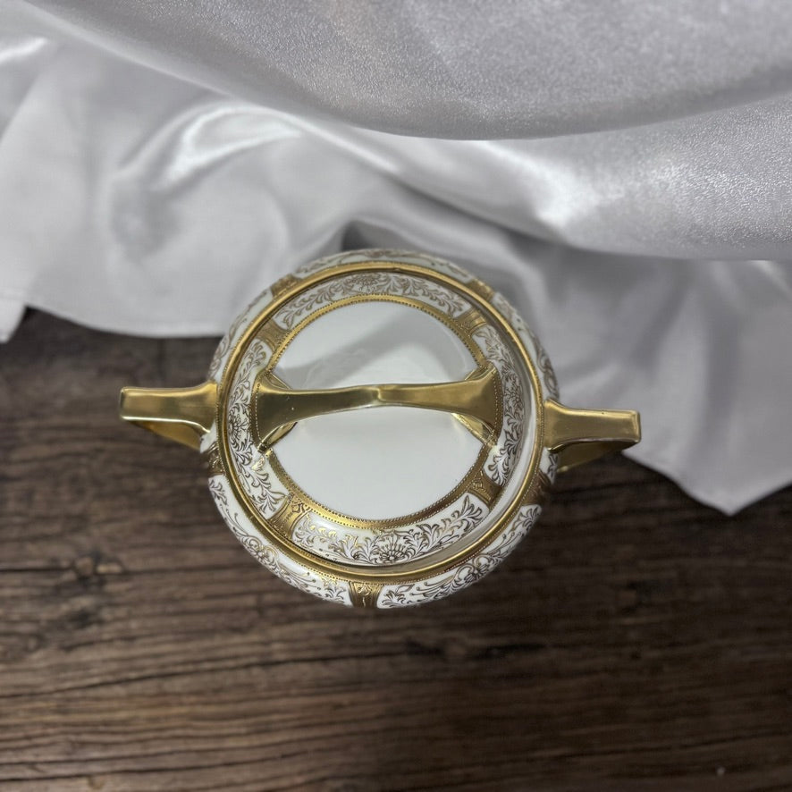 Hand Painted Gold Nippon Sugar Dish