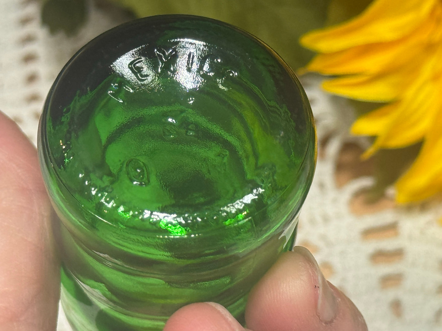 Green Glass 'Squirt' Salt & Pepper Shakers