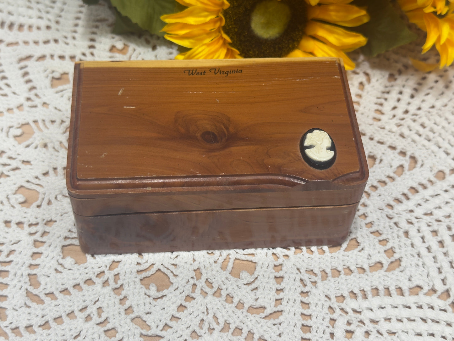 Handmade Cedar Cameo Sewing/Keepsake Box