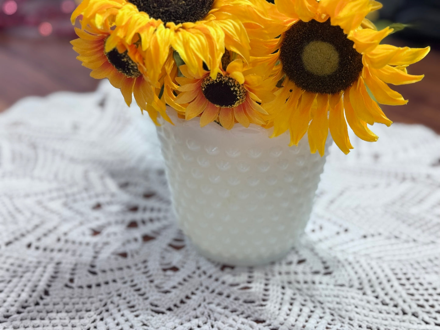 Fire-King Milk Glass Hobnail Planter/Vase