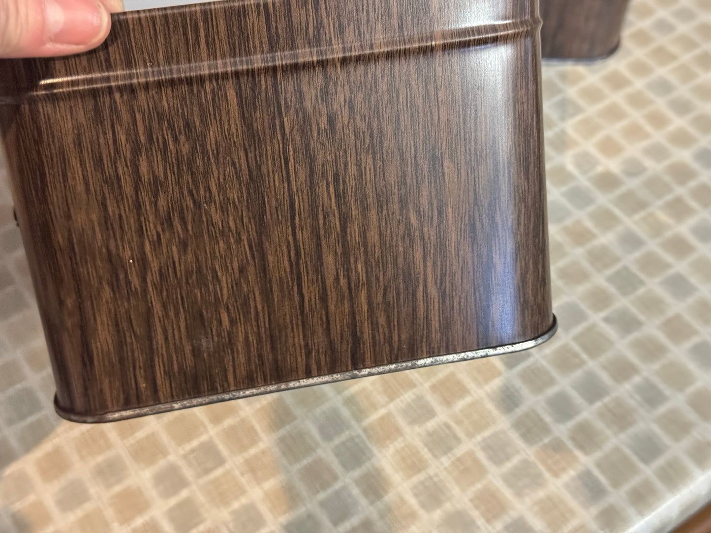 The Queen Line Faux Wood Grain Finish Canister Set