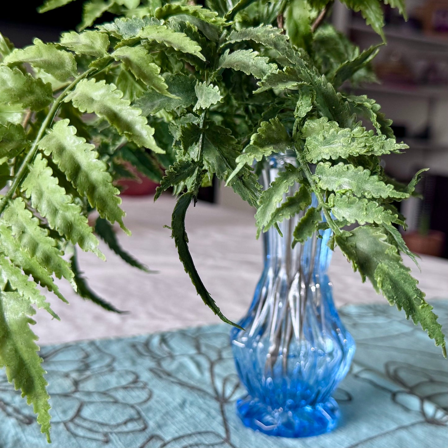 Bohemian Czech Baby Blue Glass Vase