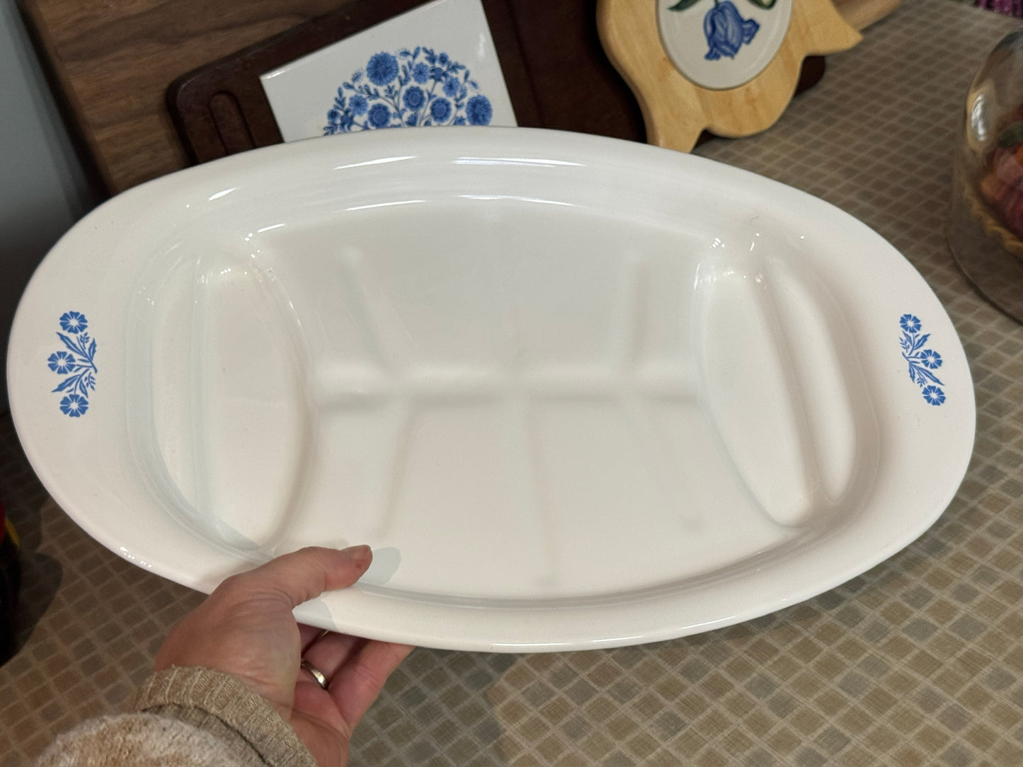 Corning Ware Blue Cornflower Oval Serving/Roasting Platter